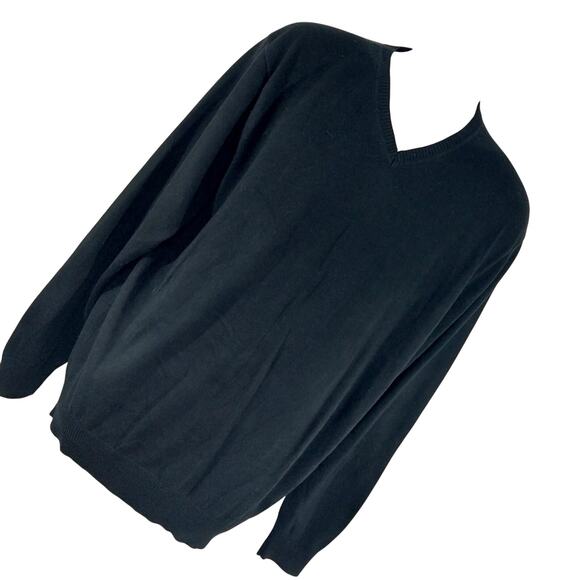 JOSEPH A. BANK! RICH BLACK 100% PIMA COTTON V-NECK PULLOVER SWEATER! SZ L - Picture 8 of 8
